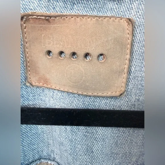 Blank NYC Light Blue Distressed Denim Jacket - Size Large - Picture 6 of 12